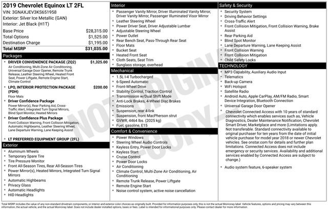 Used 2019 Chevrolet Equinox LT w/ Driver Convenience Package FWD image 36