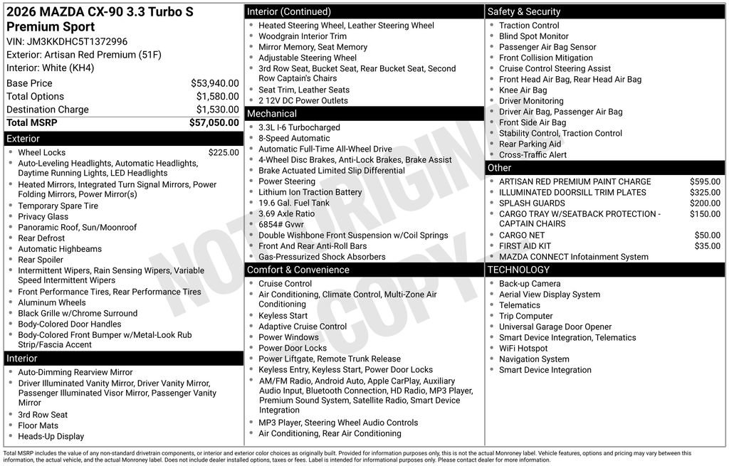New 2026 MAZDA CX-90 3.3 Turbo S w/ Premium Package image 9