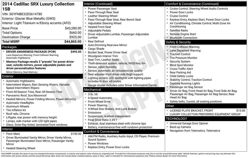 Used 2014 Cadillac SRX Luxury w/ Driver Awareness Package image 6