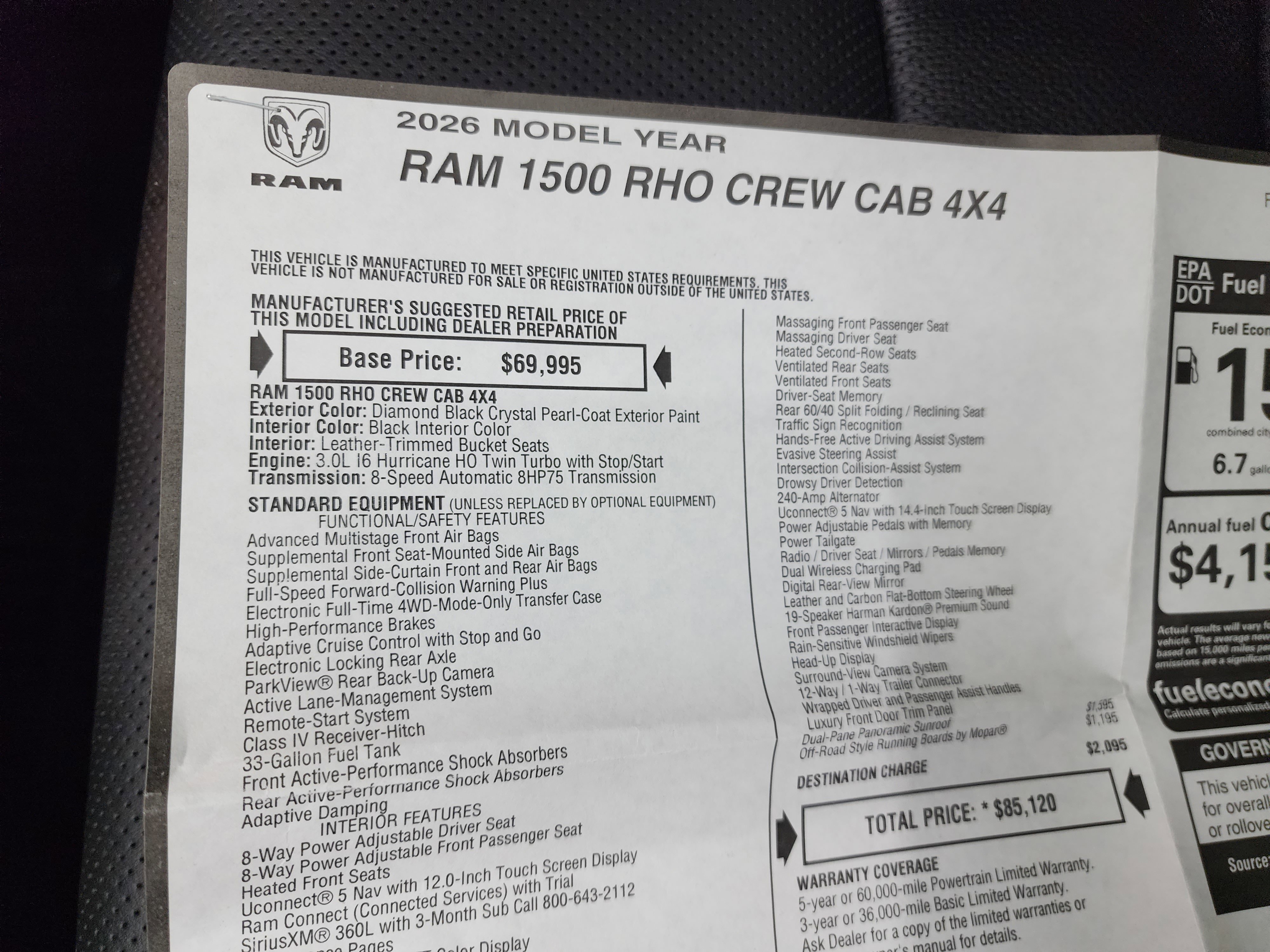 Used 2026 RAM 1500 RHO w/ RHO Level 1 Equipment Group image 67