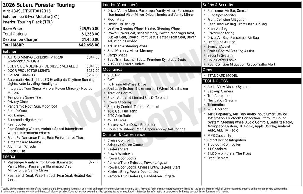 Certified 2026 Subaru Forester Touring AWD/4WD image 26