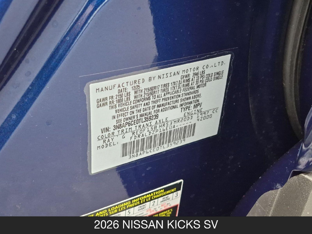 Certified 2026 Nissan Kicks SV FWD image 26