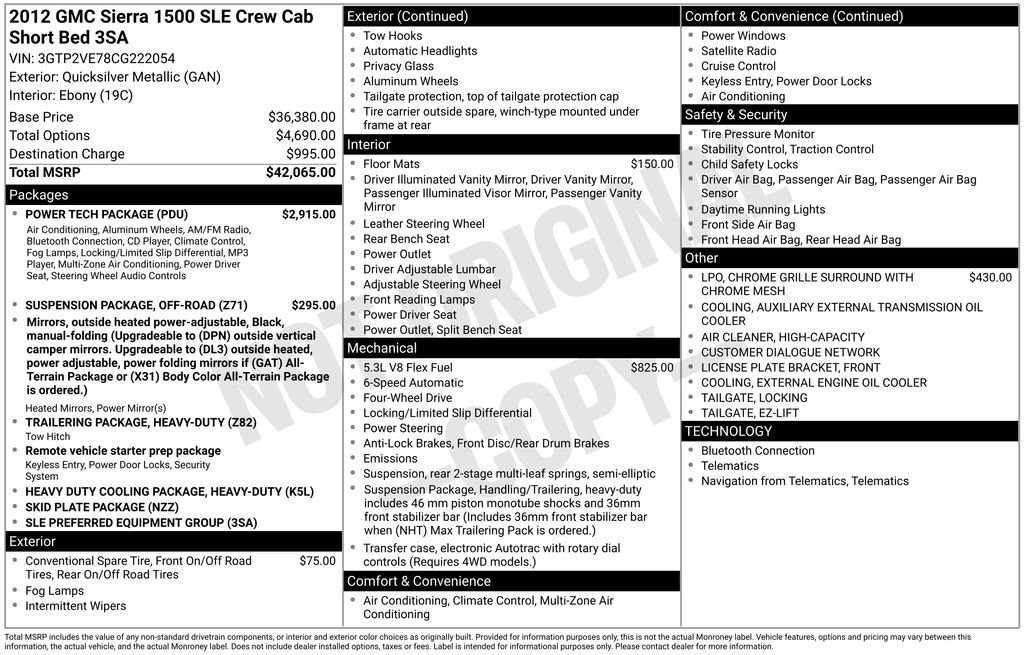 Used 2012 GMC Sierra 1500 SLE w/ Power Tech Package image 11