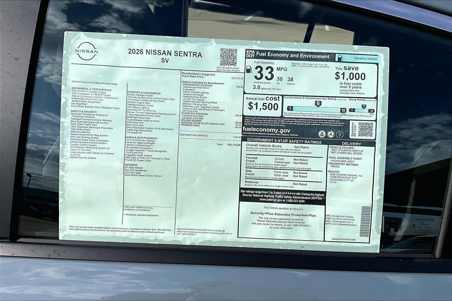 New 2026 Nissan Sentra SV FWD image 17