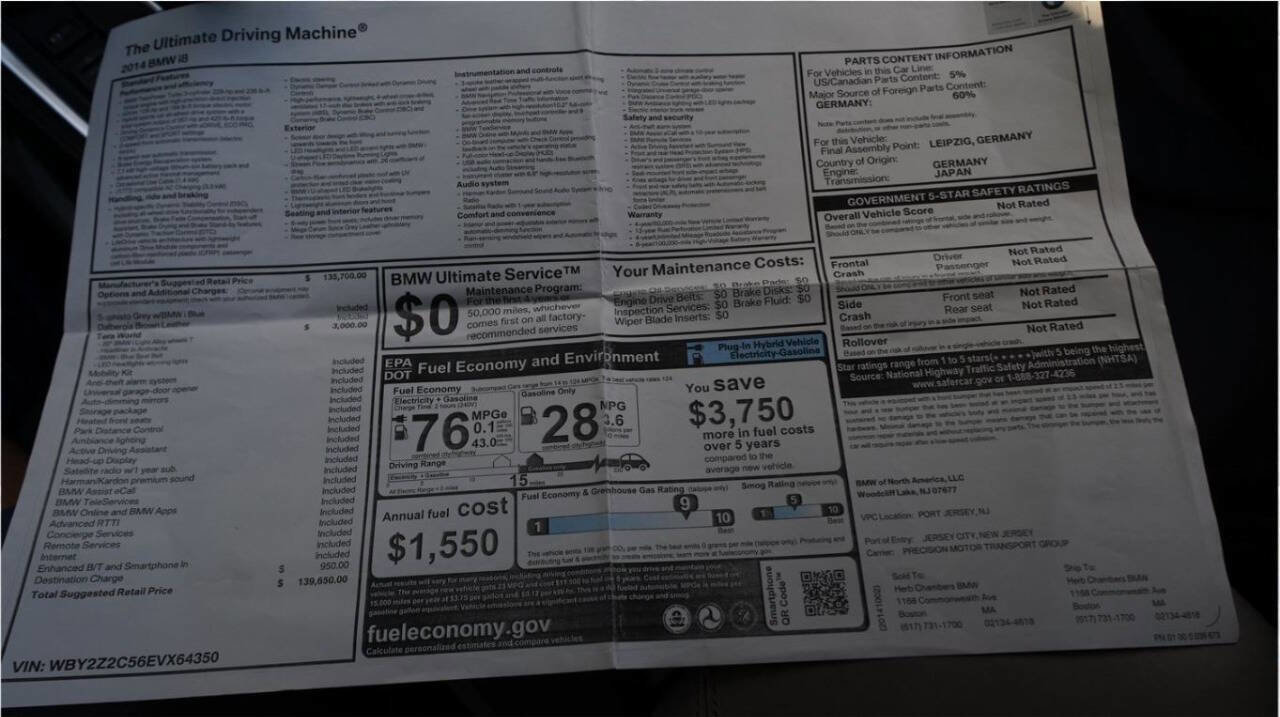 Used 2014 BMW i8 Base AWD 2dr Coupe image 13