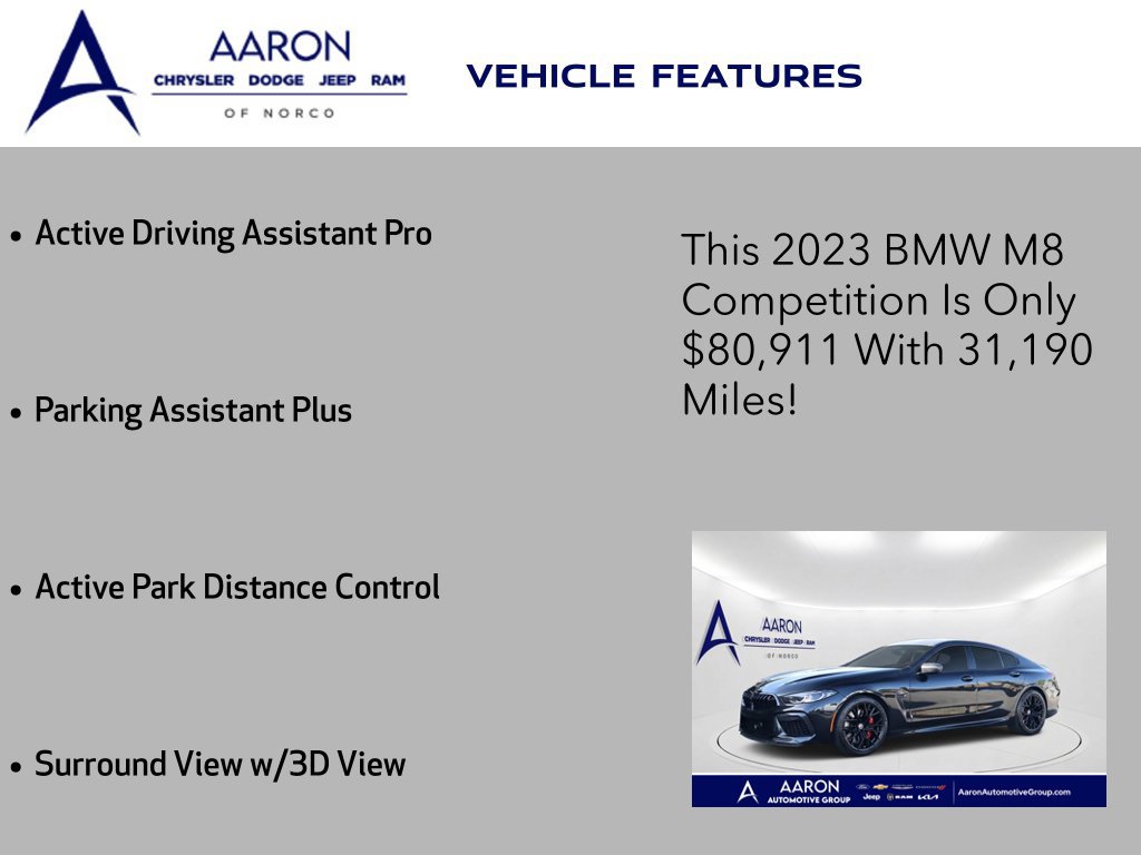 Used 2023 BMW M8 Gran Coupe xDrive Competition w/ M Carbon Exterior Package AWD/4WD image 14