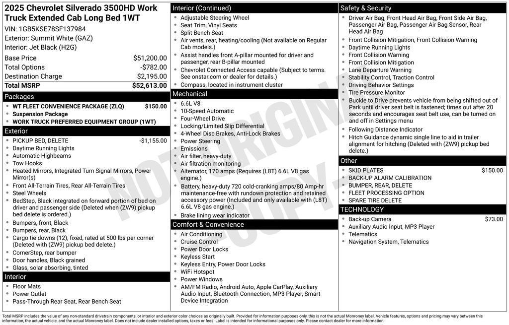 New 2025 Chevrolet Silverado 3500 W/T w/ WT Fleet Convenience Package AWD/4WD image 11