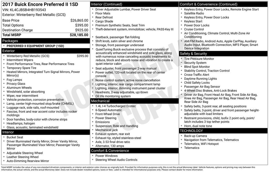 Used 2017 Buick Encore Preferred image 48