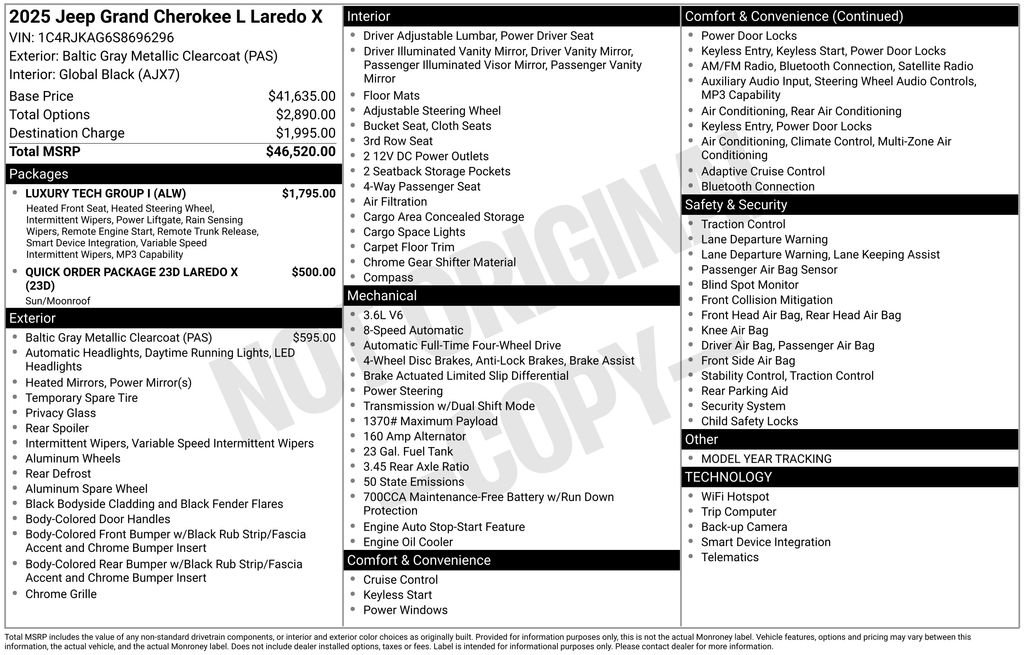 Certified 2025 Jeep Grand Cherokee L Laredo w/ Luxury Tech Group I AWD/4WD image 26