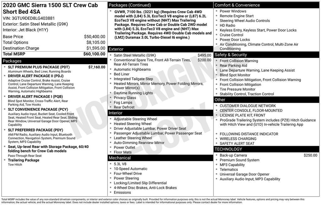 Certified 2020 GMC Sierra 1500 SLT w/ SLT Premium Plus Package AWD/4WD image 45