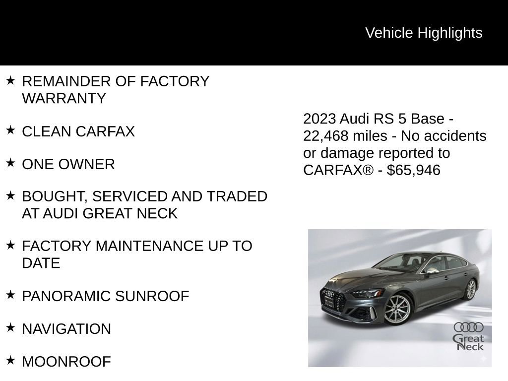 Used 2023 Audi RS 5 Sportback w/ RS Driver Assistance Package AWD/4WD image 9