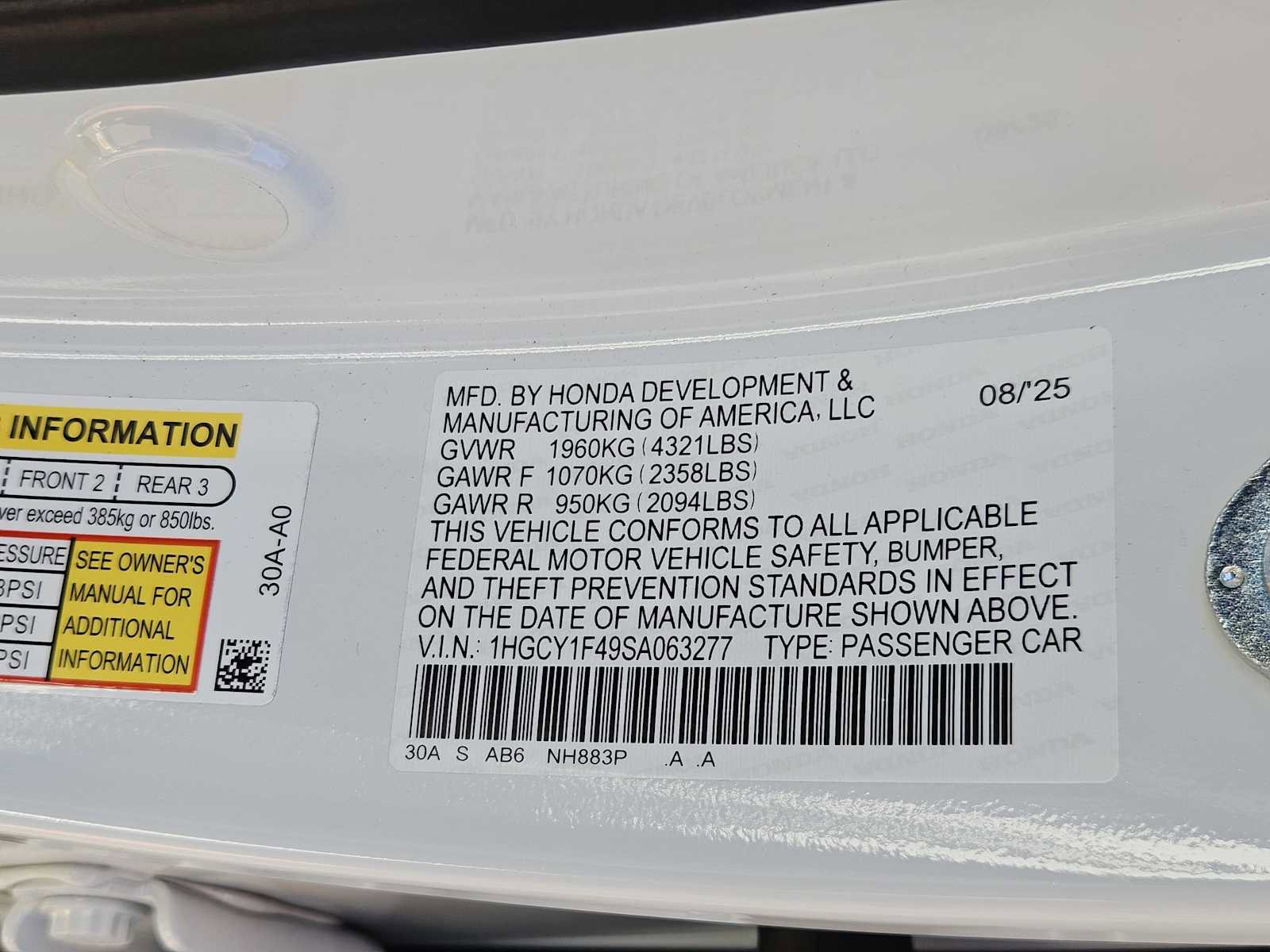 Certified 2025 Honda Accord SE image 31