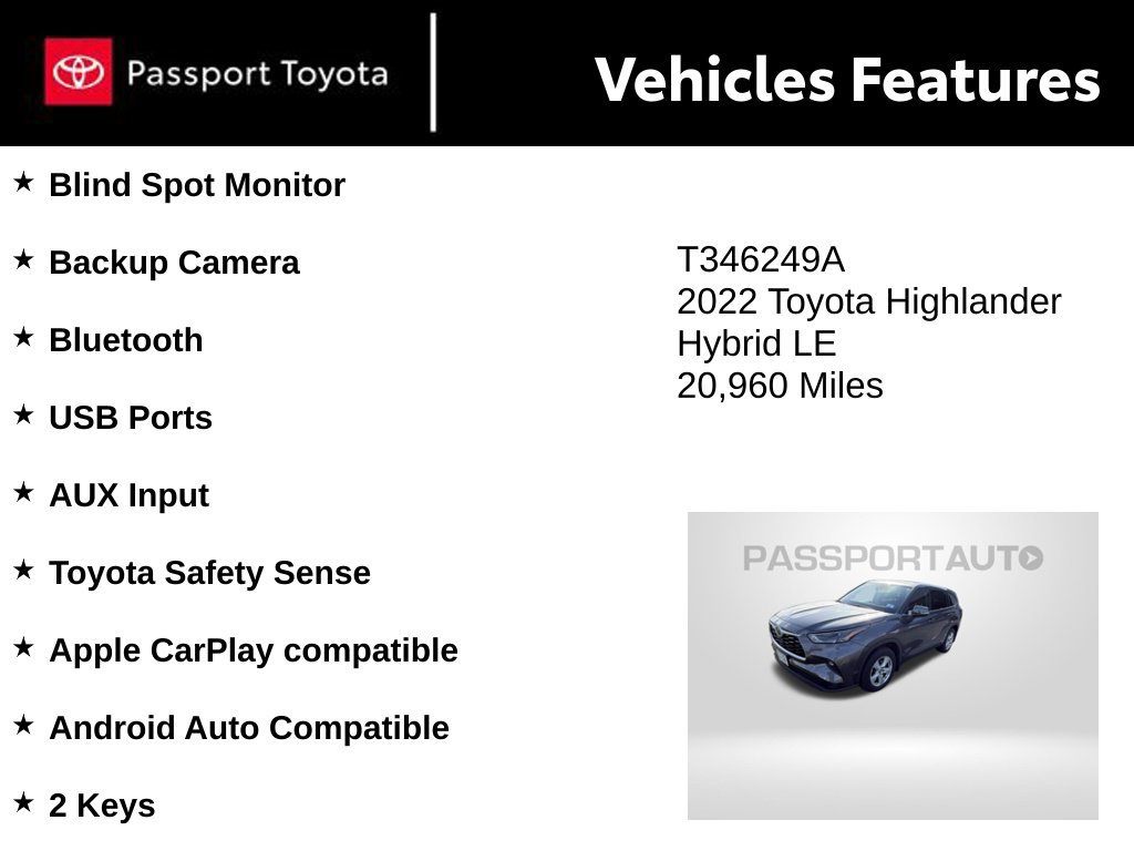 Used 2022 Toyota Highlander LE FWD image 10