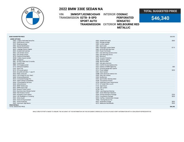 Used 2022 BMW 330e w/ Driving Assistance Package RWD image 3