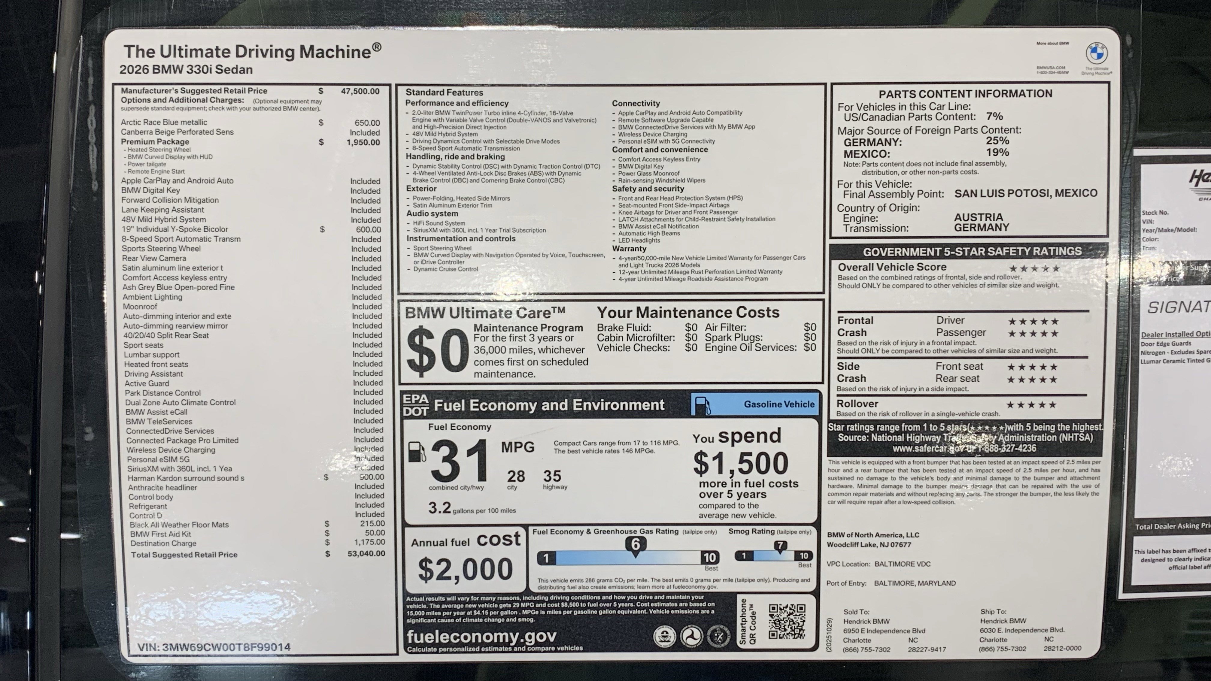 Used 2026 BMW 330i Sedan w/ Premium Package image 31
