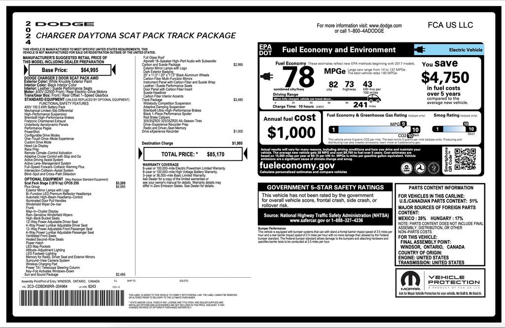 Used 2024 Dodge Charger Daytona Scat Pack w/ Plus Group AWD/4WD image 2