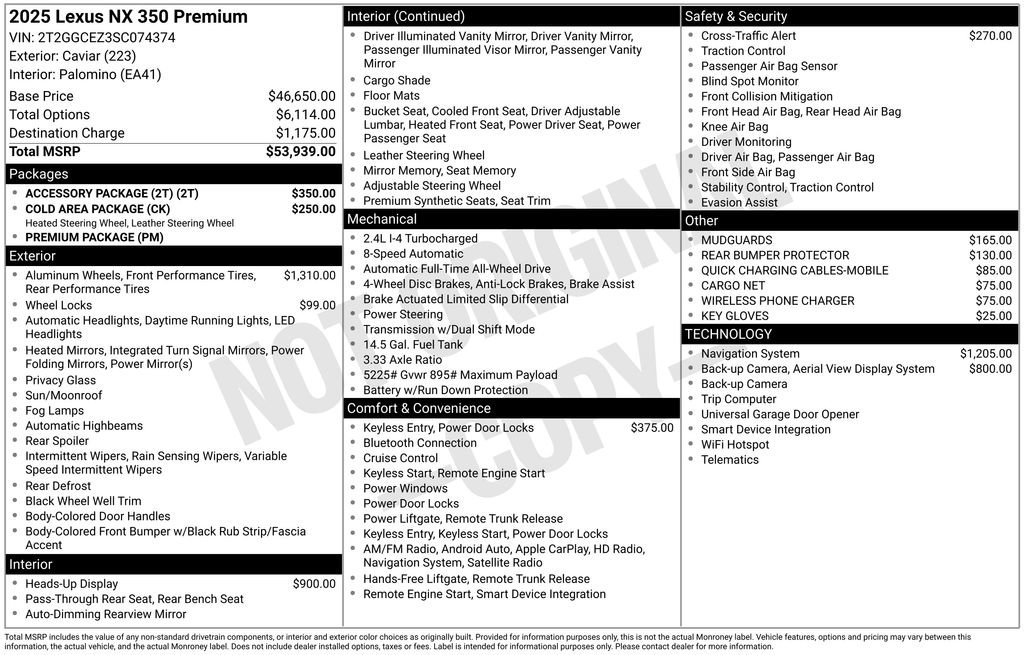 Used 2025 Lexus NX 350 350 Premium w/ Accessory Package (2T) image 27