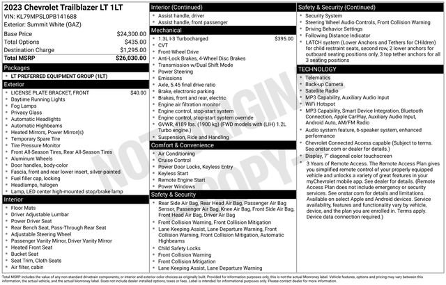 Certified 2023 Chevrolet TrailBlazer LT FWD image 34