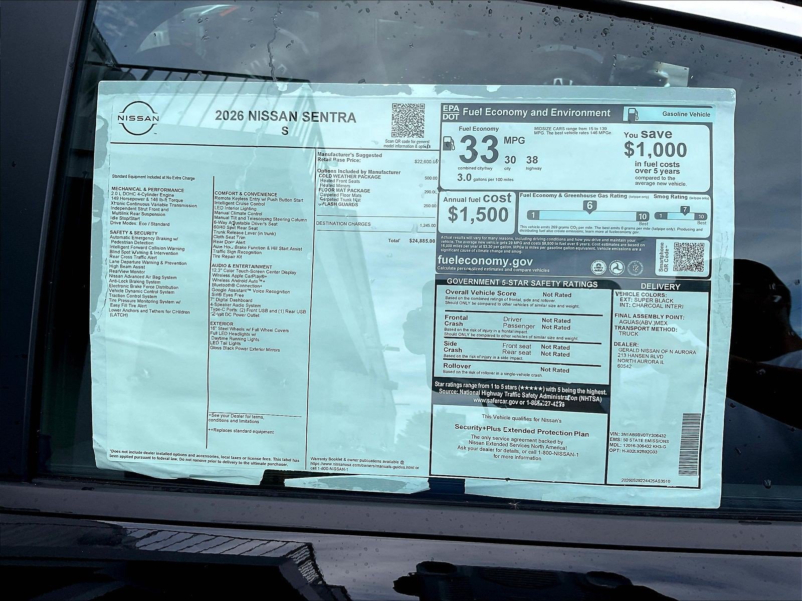 New 2026 Nissan Sentra S w/ S Cold Weather Package FWD image 14
