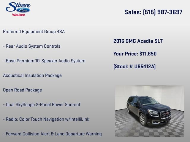 Used 2016 GMC Acadia SLT w/ Open Road Package AWD/4WD image 22
