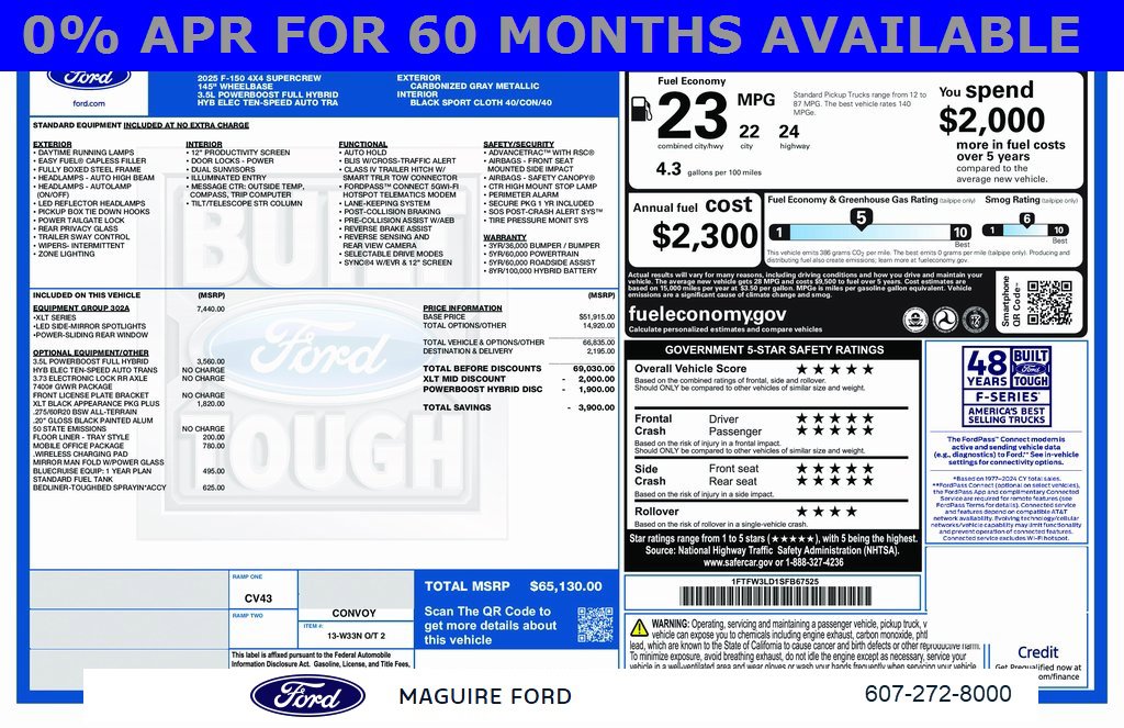 New 2025 Ford F150 XLT w/ Equipment Group 302A MID image 3