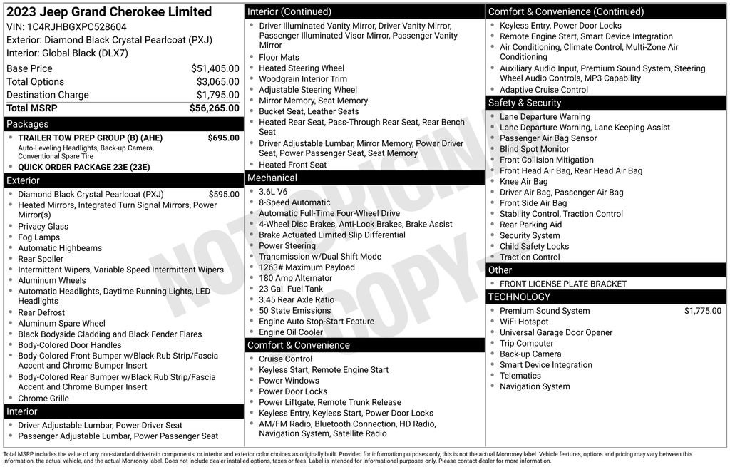 Used 2023 Jeep Grand Cherokee Limited w/ Trailer Tow Prep Group (B) AWD/4WD image 2