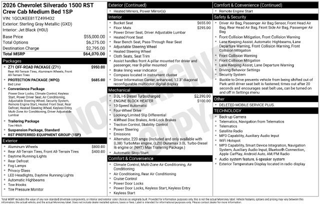 New 2026 Chevrolet Silverado 1500 RST w/ Z71 Off-Road Package AWD/4WD image 27