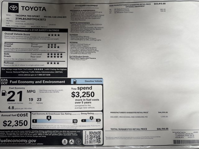 New 2026 Toyota Tacoma TRD Sport image 24