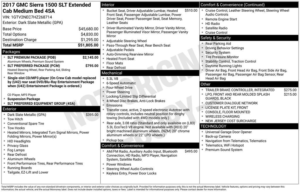 Used 2017 GMC Sierra 1500 SLT w/ SLT Premium Package image 44