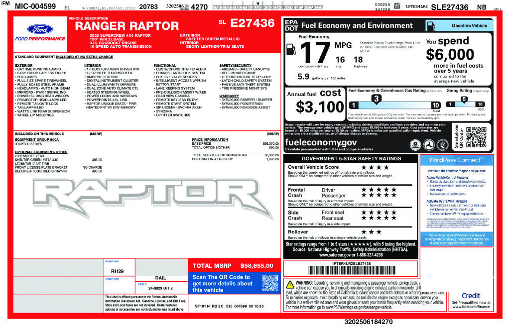 Used 2025 Ford Ranger Raptor AWD/4WD image 5