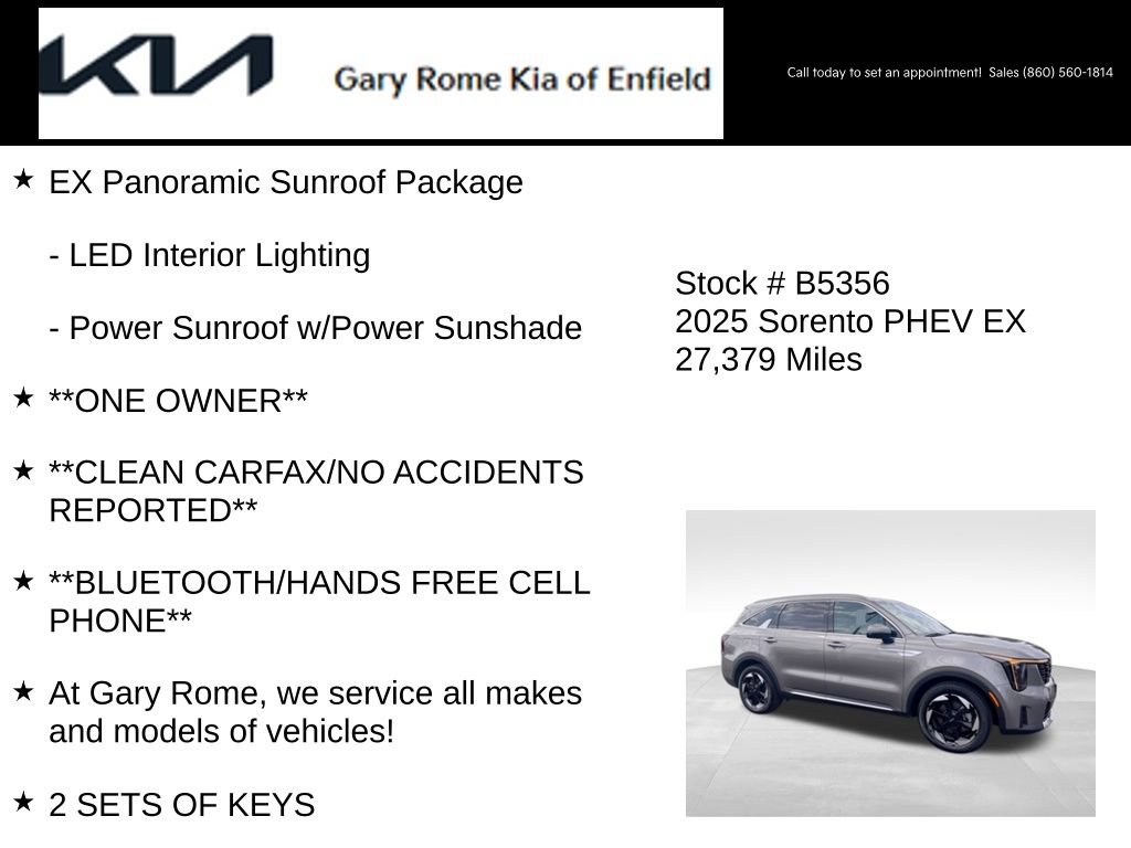 Certified 2025 Kia Sorento EX w/ EX Panoramic Sunroof Package AWD/4WD image 7