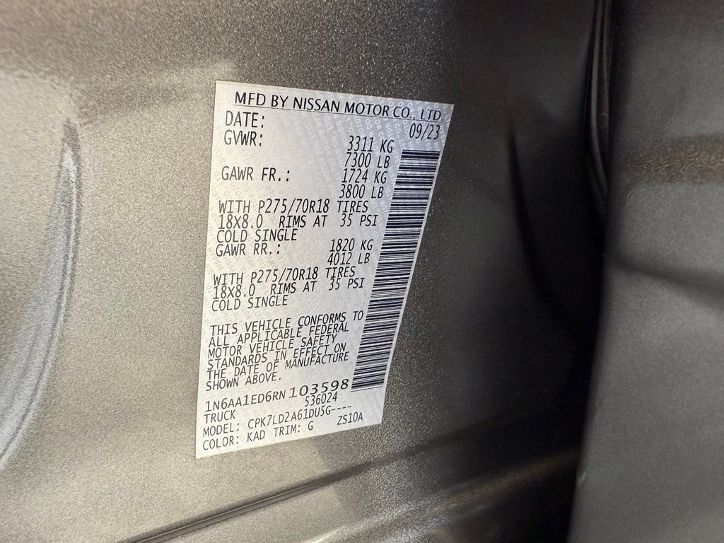 Used 2024 Nissan Titan PRO-4X w/ Pro-4x Convenience Package AWD/4WD image 59