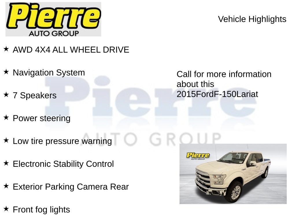 Used 2015 Ford F150 Lariat w/ Equipment Group 502A Luxury AWD/4WD image 7