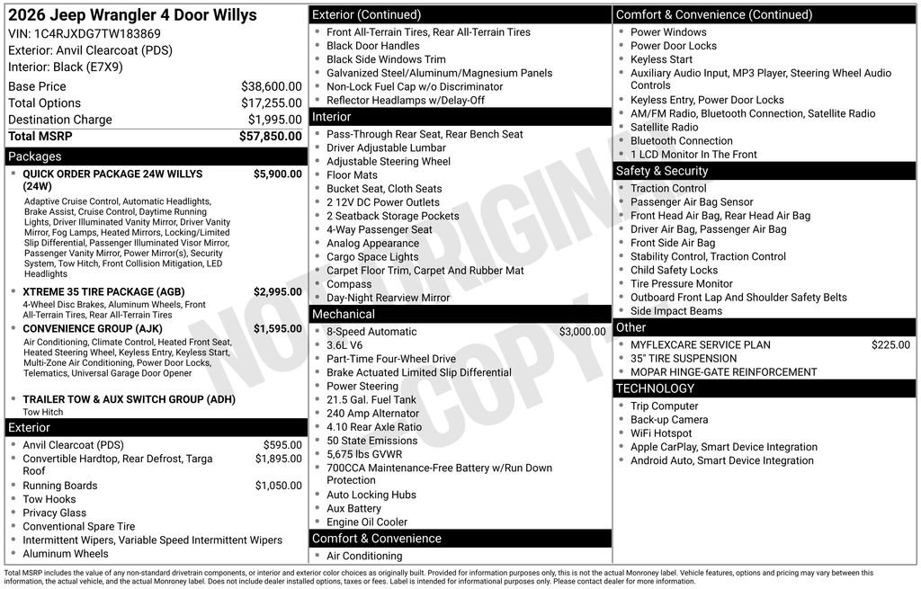 New 2026 Jeep Wrangler Unlimited Sport AWD/4WD image 4