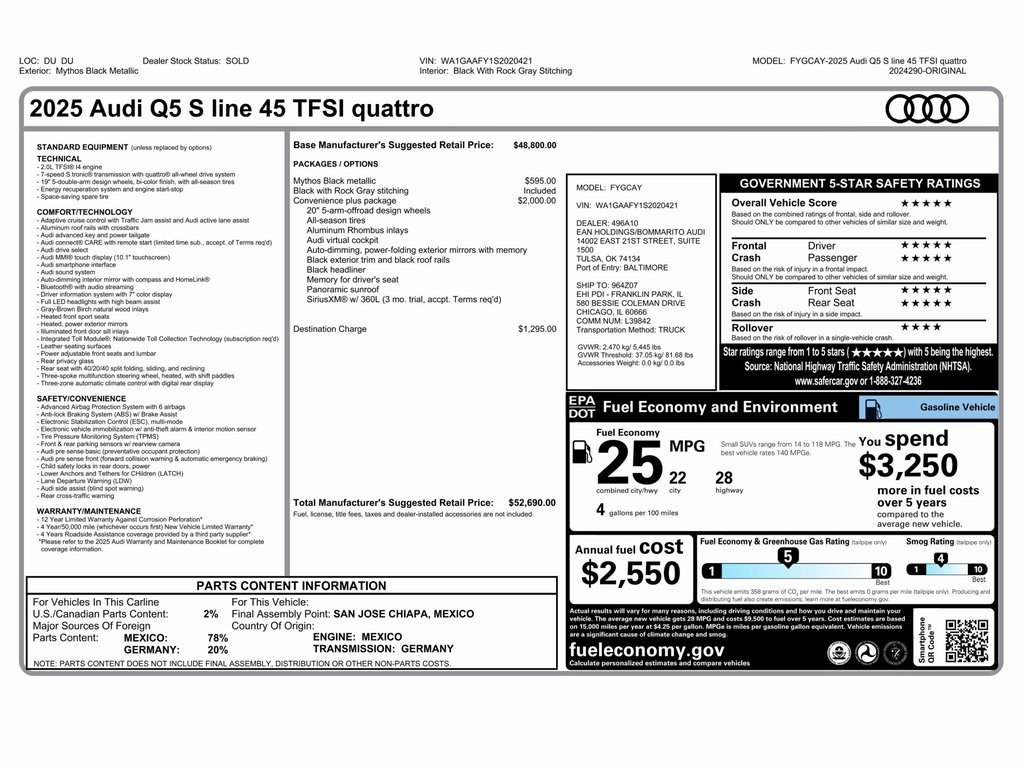 Used 2025 Audi Q5 2.0T Premium image 2