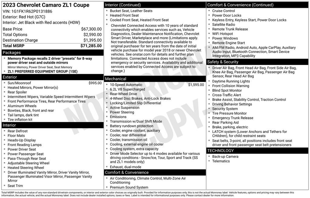 Used 2023 Chevrolet Camaro ZL1 image 41