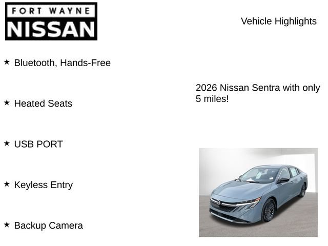 New 2026 Nissan Sentra SV w/ SV Convenience Package image 8