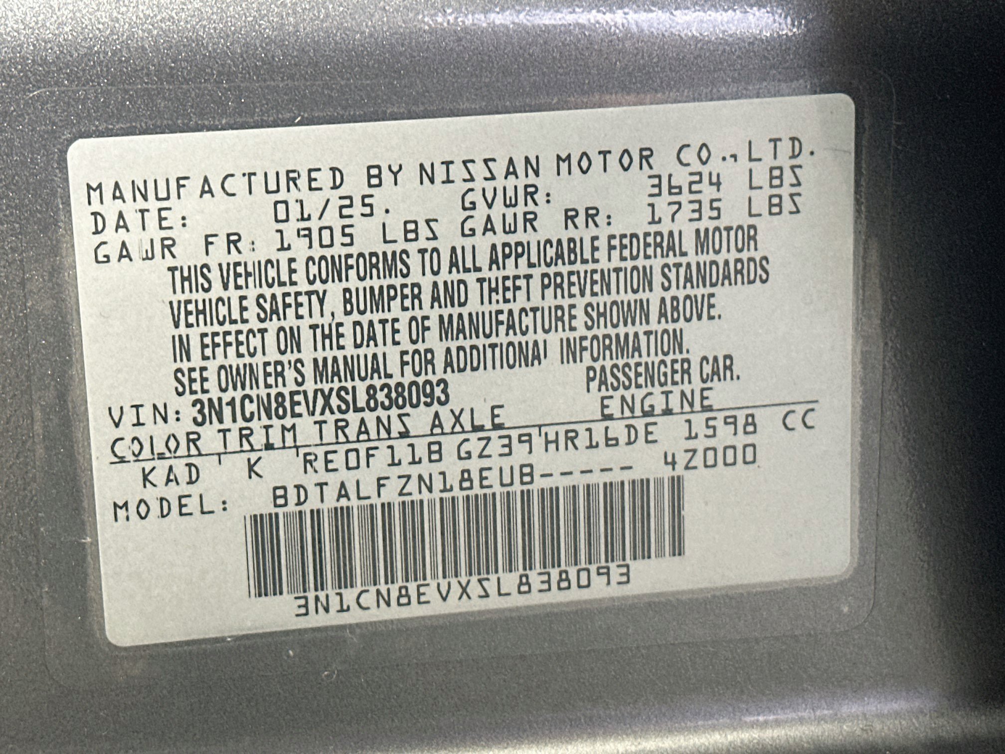 Used 2025 Nissan Versa SV FWD image 12