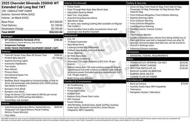 New 2025 Chevrolet Silverado 2500 W/T w/ WT Convenience Package image 4