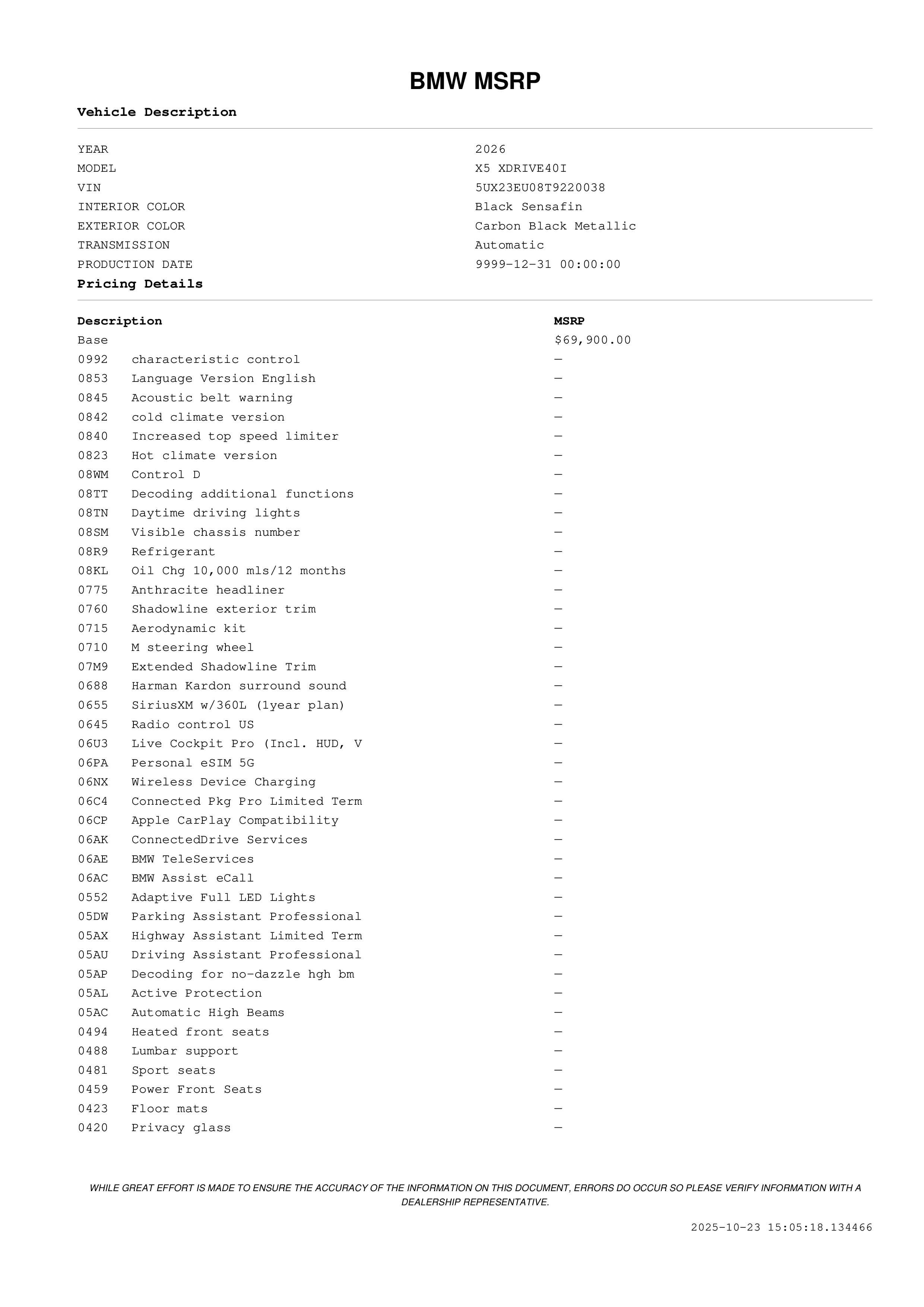 New 2026 BMW X5 xDrive40i w/ M Sport Package image 3