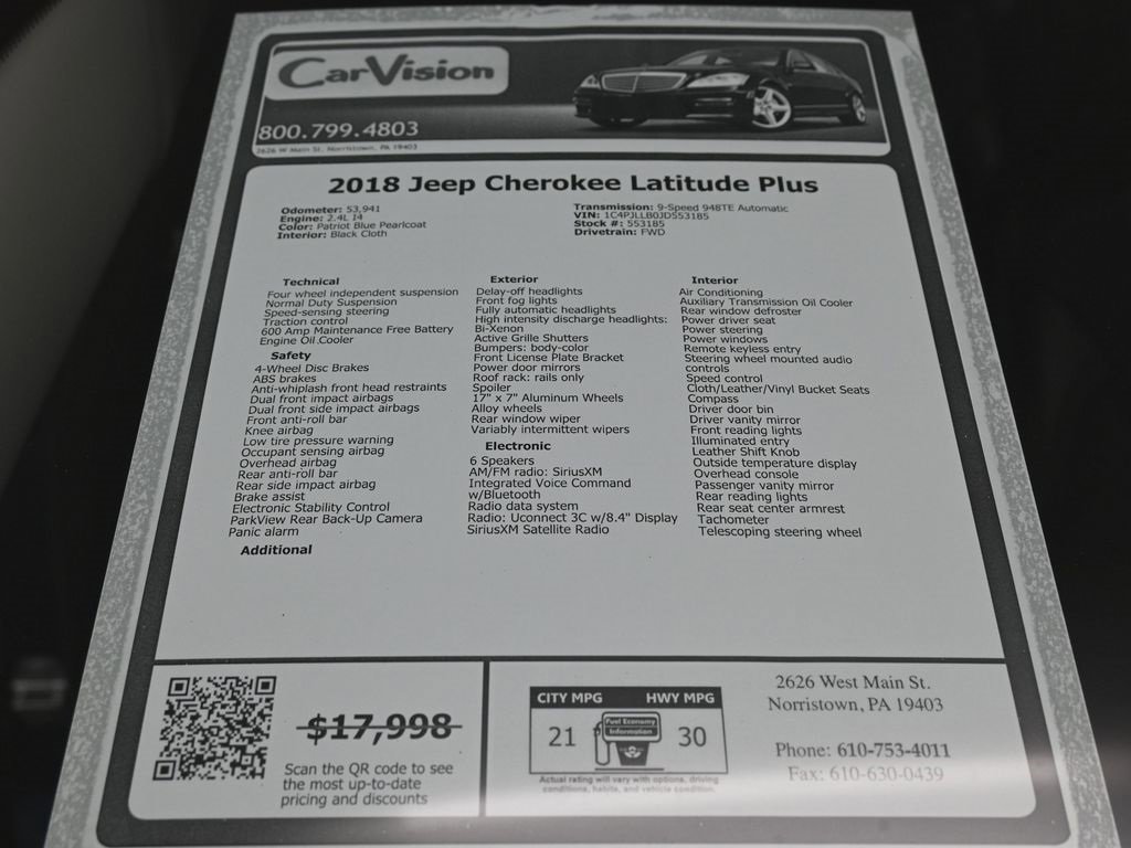 Used 2018 Jeep Cherokee Latitude Plus image 34