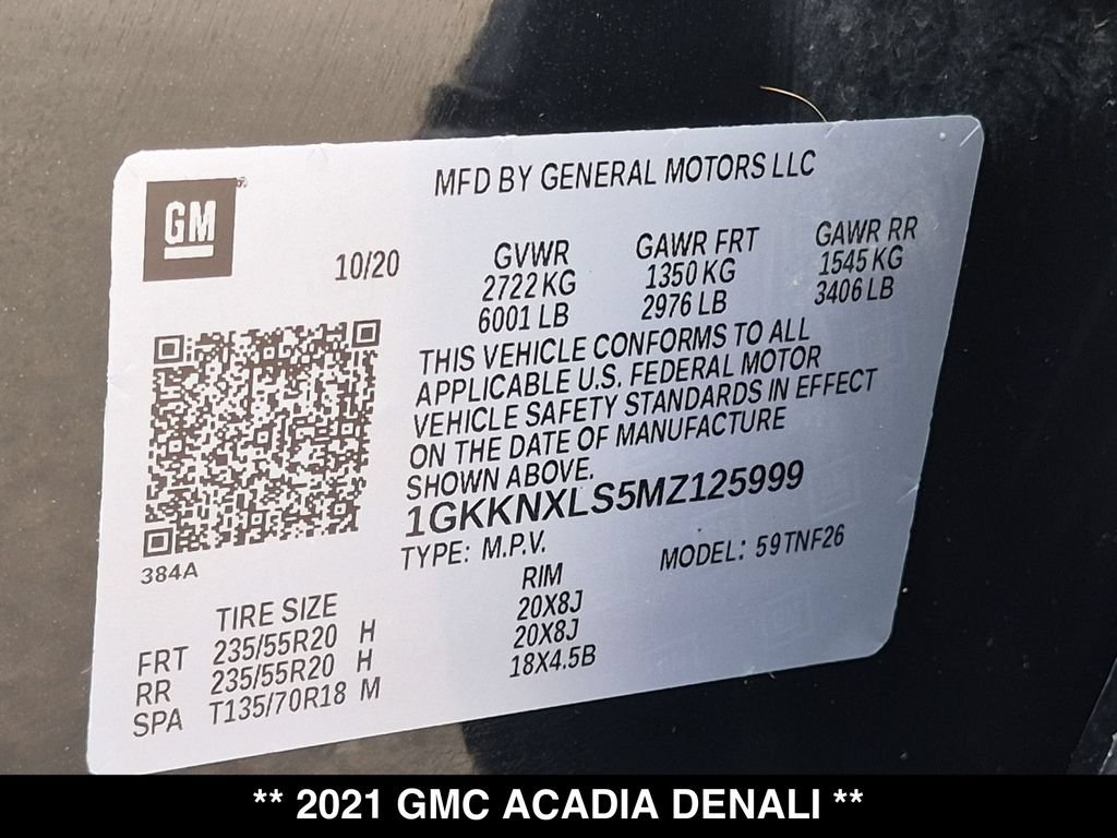 Used 2021 GMC Acadia Denali w/ Denali Ultimate Package AWD/4WD image 29