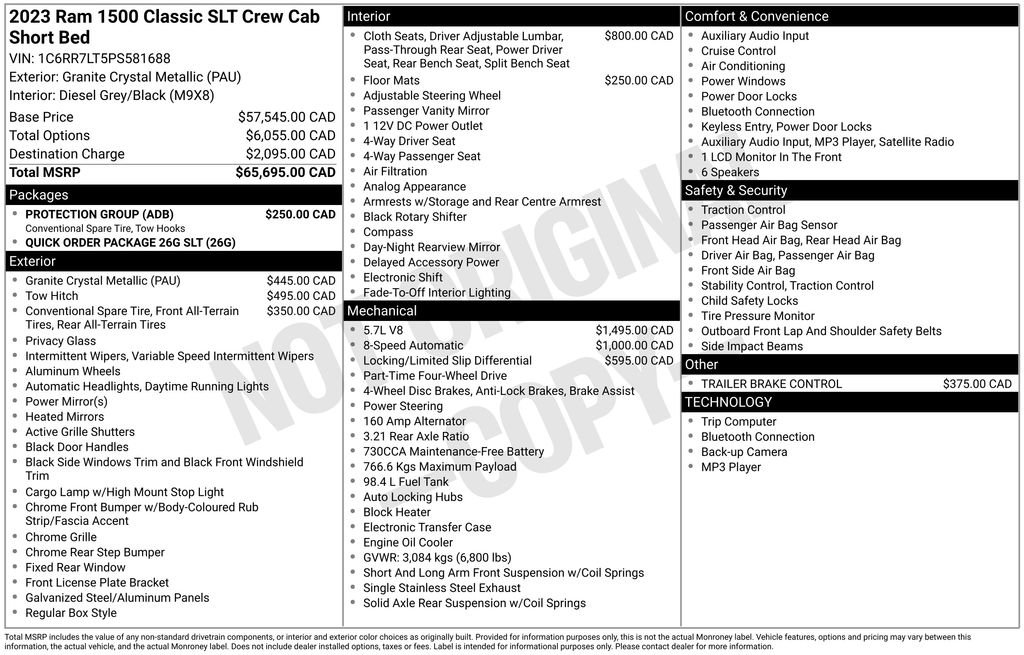 Used 2023 RAM 1500 Classic SLT w/ Protection Group image 43
