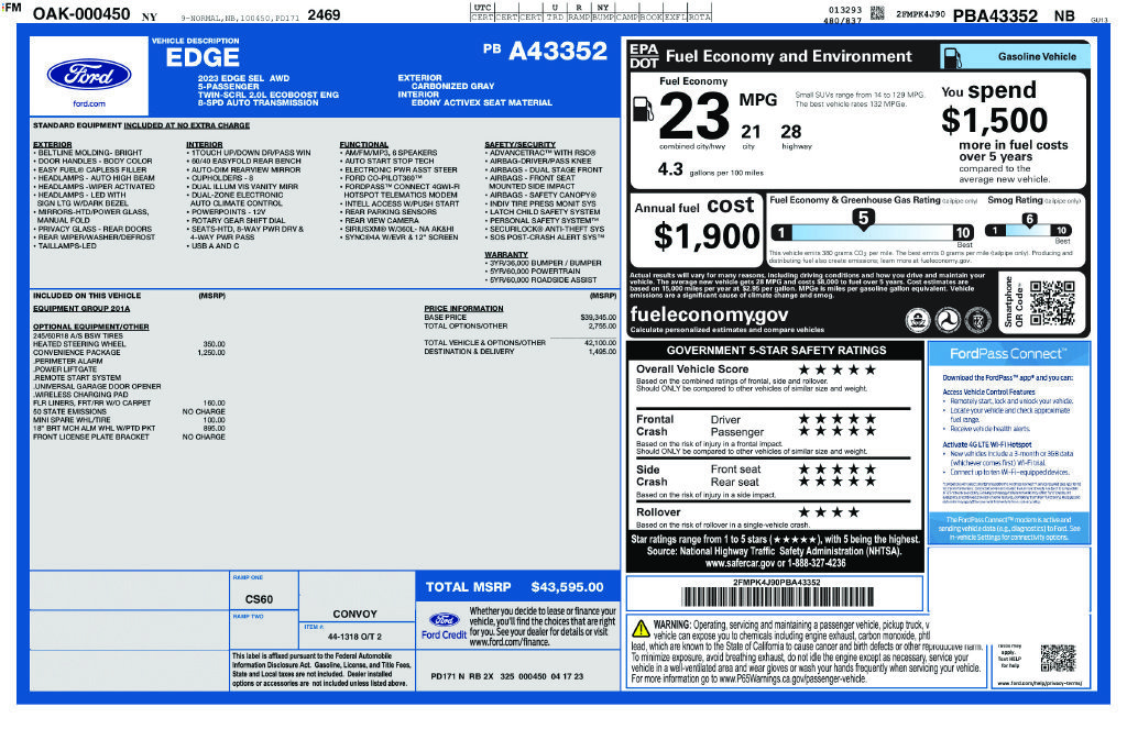 Used 2023 Ford Edge SEL w/ Convenience Package AWD/4WD image 10