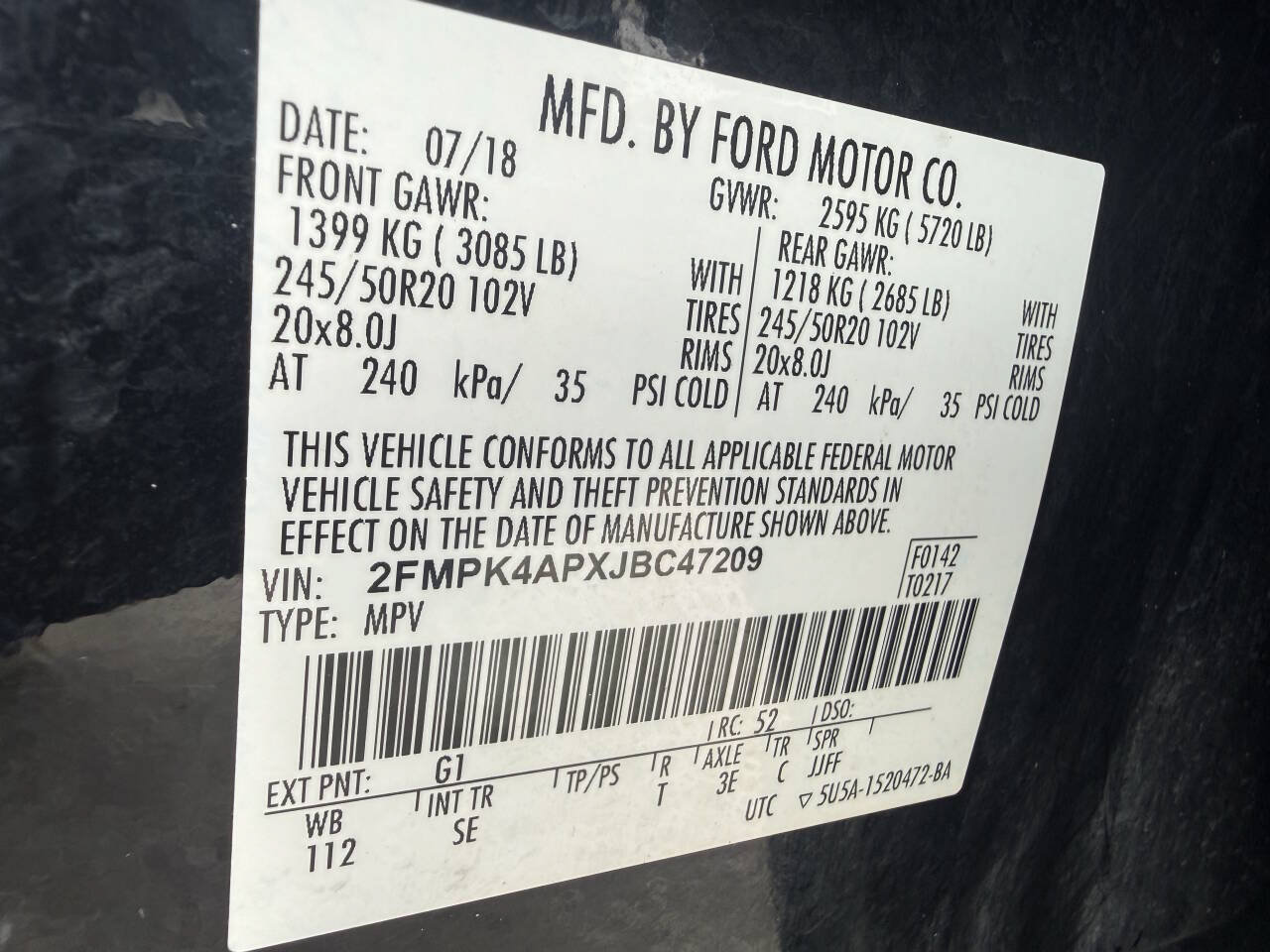 Used 2018 Ford Edge Sport w/ Equipment Group 401A AWD/4WD image 29