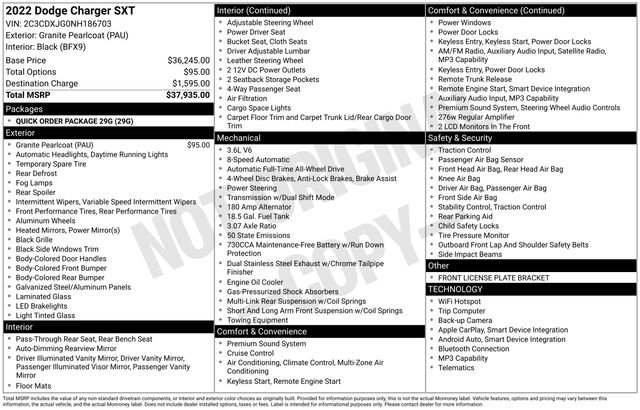 Certified 2022 Dodge Charger SXT AWD/4WD image 28
