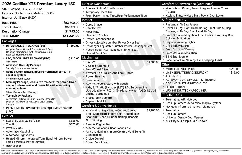 New 2026 Cadillac XT5 Premium Luxury w/ Driver Assist Package image 9