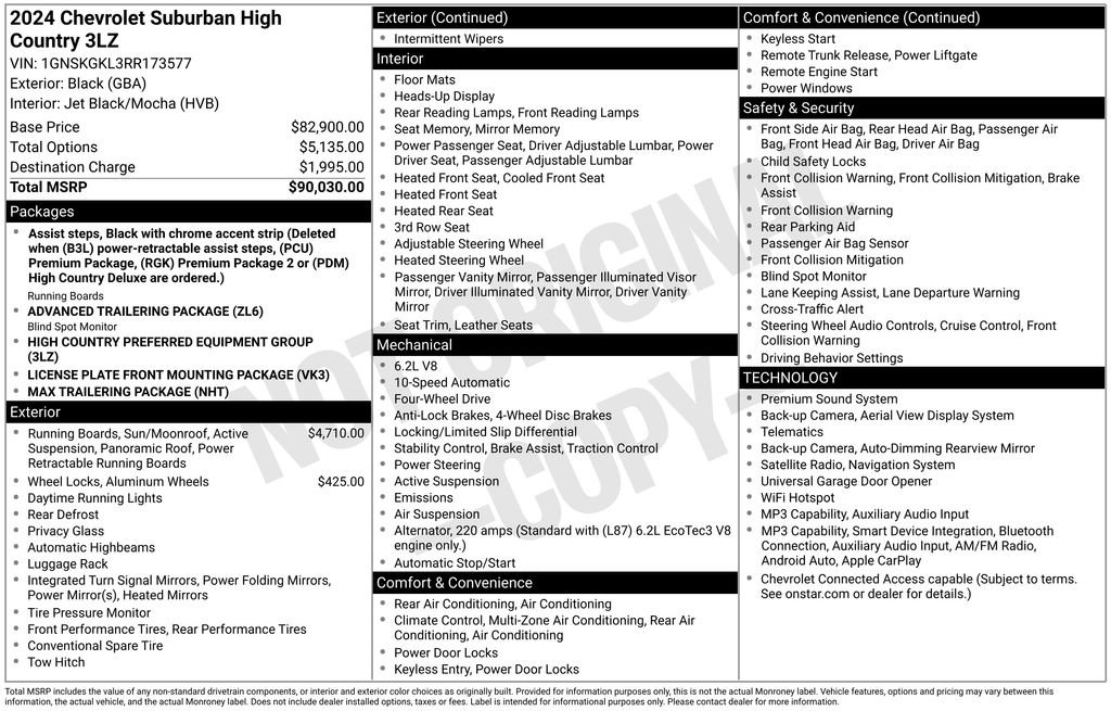 Used 2024 Chevrolet Suburban High Country AWD/4WD image 35