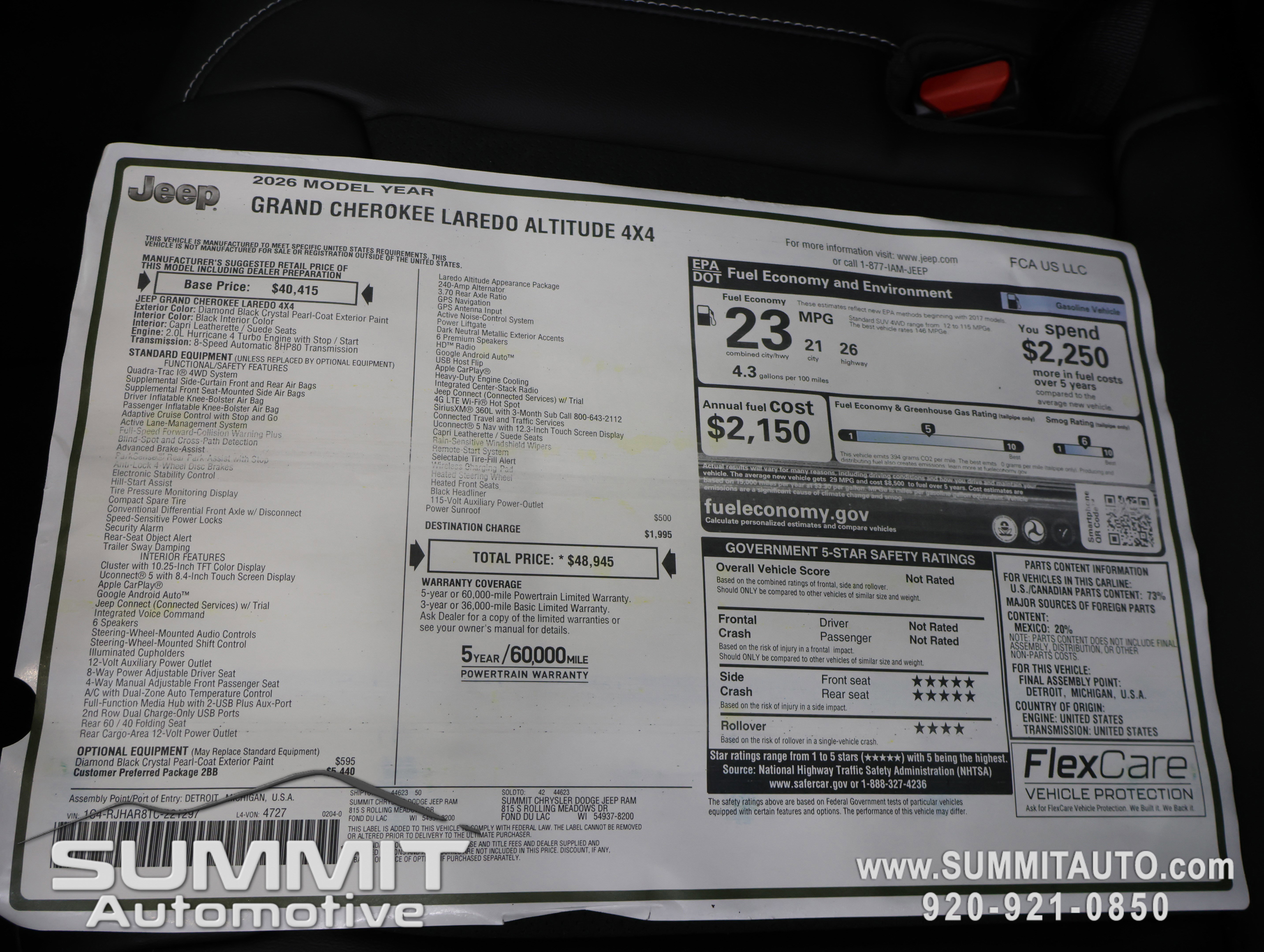 New 2026 Jeep Grand Cherokee Altitude AWD/4WD image 37