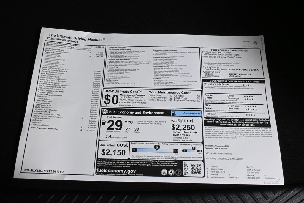 Used 2026 BMW X3 xDrive30 w/ Premium Package image 38